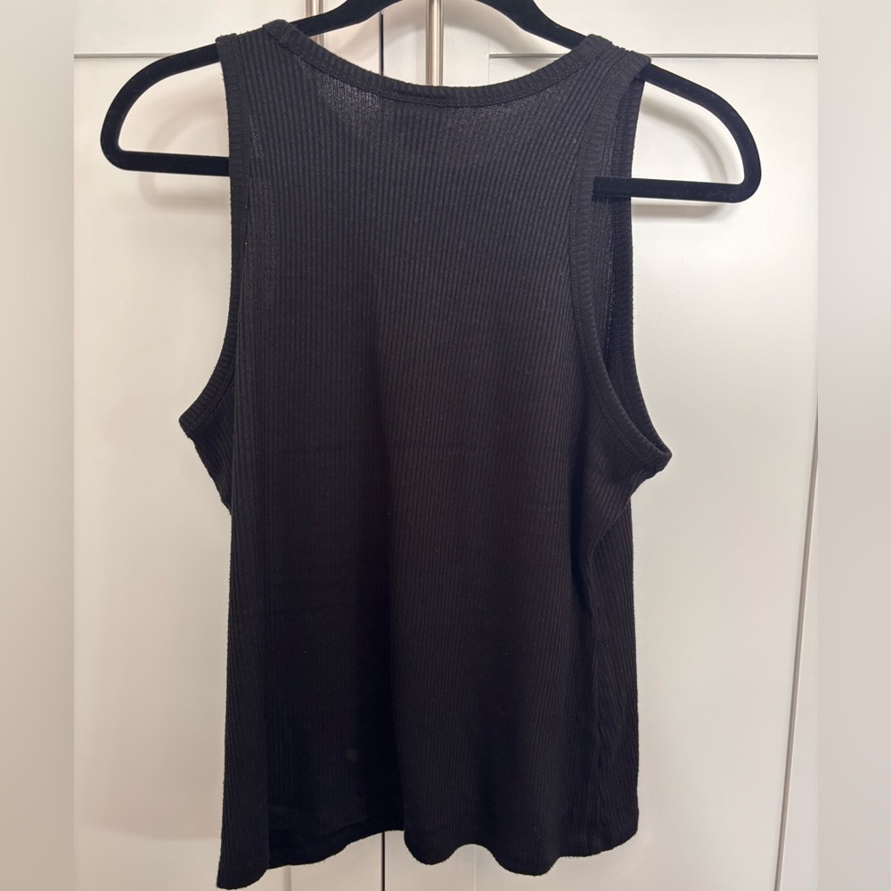 Black Ribbed Tank Top - Picture 3 of 3